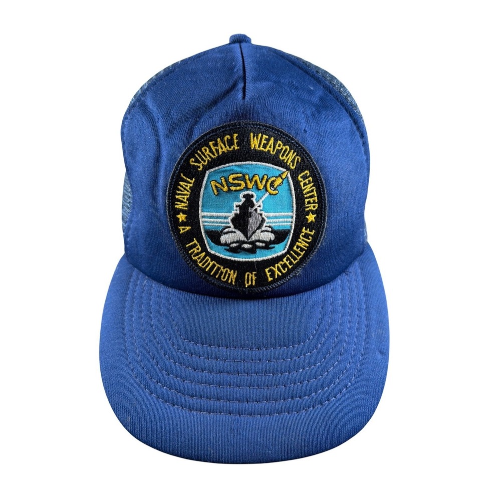Vintage NSWC Naval Surface Weapons Center Mesh Trucker Hat Snapback Capital Cap